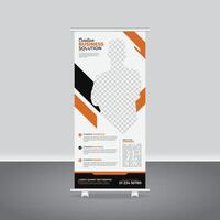 High-Quality Corporate Roll-Up Banner and Rack Card Print Template, business agency business pull up vertical display banner, luxury creative rollup, pull up banner template design vector