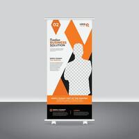 Minimalist Business Roll-Up Banner and Rack Card Template, business agency business pull up vertical display banner, luxury creative rollup, pull up banner template design vector