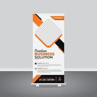 Unique Business Roll-Up Banner and Rack Card Templates for Marketing, business agency business pull up vertical display banner, luxury creative rollup, pull up banner template design vector