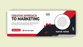 Customizable Social media Web Ad Banner for Business, Red and White Theme with Photo Spot vector