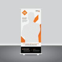 Clean and Modern Business Rack Card and Roll-Up Banner Template, business agency business pull up vertical display banner, luxury creative rollup, pull up banner template design vector