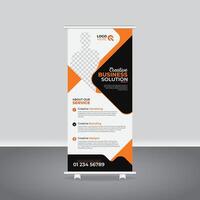 Professional Roll-Up Banner and Rack Card Templates for Corporate Business Use, business agency business pull up vertical display banner, luxury creative rollup, pull up banner template design vector