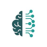 Artificial Intelligence icon colours style vector