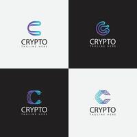 Initial Letter C logo Crypto Currency Circle Symbol. Digital C Letter bundle Logo Design Template Element vector
