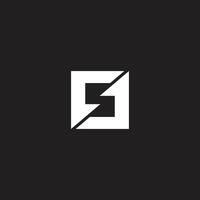 Minimal creative initial based S logo and SS logo. Letter S SS creative monogram white color on black background. vector