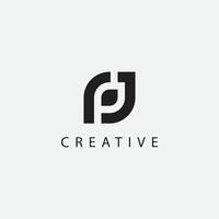 Creative minimalist Letters P and J logo icon design template elements. vector
