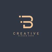 Creative modern unique B logo design, Minimal B initial based template. vector