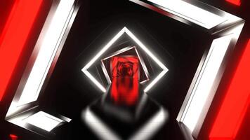 Red and White Neon Arch Corridor Background VJ Loop in 4K video