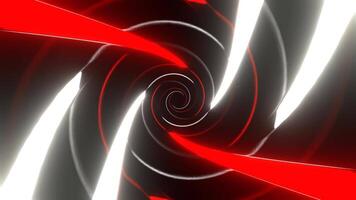 Red and White Neon Spiral in Mirror Tunnel Background VJ Loop in 4K video