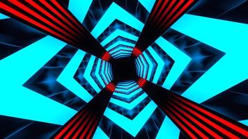 Red and Blue Neon Endless Arrow Tunnel Background VJ Loop in 4K video