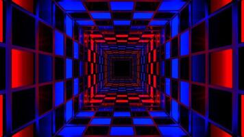Red and Blue Bright Square Screens Tunnel Background VJ Loop in 4K video