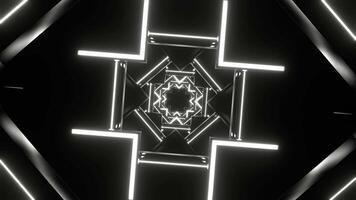 White Neon Abstract Shape Background VJ Loop in 4K video