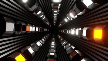 Orange and White Strobe Shape Tunnel Background VJ Loop in 4K video
