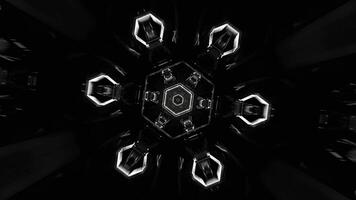 White Strobe Hexagoned Tunnel Background VJ Loop in 4K video