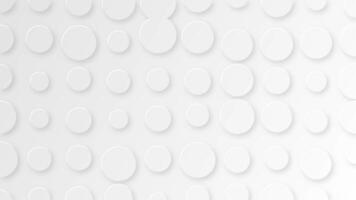 Clean white neomorphism effect background animation with a pattern of gently moving circle shapes. This elegant modern minimalist abstract background full HD and looping. video
