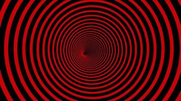 Black and red optical illusion effect background with a tunnel of spiraling circles. Full HD looping animation. video