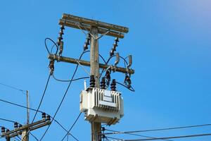 A transformer is a type of electromechanical that can change the voltage level from a higher voltage to a lower according to the needs of the application. photo