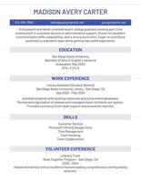 Fresh Graduates Part Time Jobs Resume Template for Marketing