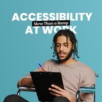 Blue Minimalist Accessibility At Work Linkedin Post template