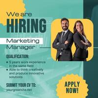 Hiring Marketing Manager LinkedIn Post template