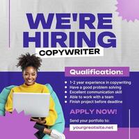 Hiring Copywriter LinkedIn Post template