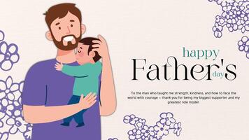 Simple Illustration Father's Day Twitter Post template