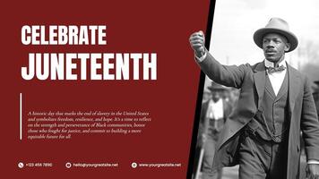 Red and Black Juneteenth Twitter Post template