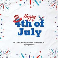 red blue simple 4th of july instagram post template