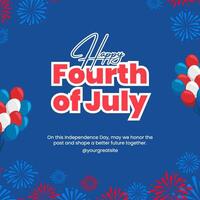 redd blue modern 4th of july instagram post template