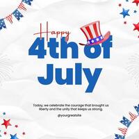 blue red minimalist 4th of july instagram post template