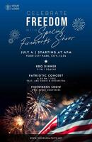 4th of July Fireworks Celebration Poster template