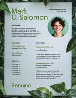 Fresh Graduates Internship Resume Template Paper
