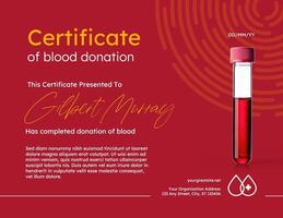 Simple Red Blood Donor Certificate Template