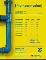Yellow and Blue Plumbing Invoice Template