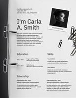 Monochrome Fresh Graduates Internship Resume Template