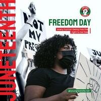 Black Brown Modern Juneteenth Day Instagram Post template