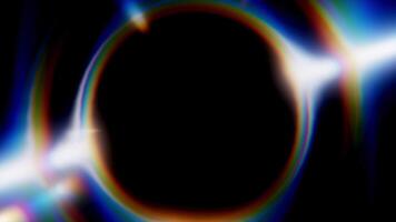 Circular rainbow dispersion light overlay with rotating glow effect for transitions and visual enhancement video