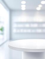 Elevated Platform, A minimalist platform, perfect for showcasing products in a clean, modern setting photo