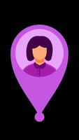 Simple animated icon showing a user on a map with signal lines, great for travel, delivery, or digital services video