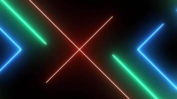 Purple 3d technology abstract background neon lines illuminate lights blinking neon tunnel vibrant lights lines moving animation abstract background, glowing technology dark trendy copy space video