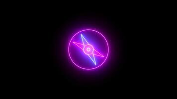 glowing neon blue color clock animation icon digital analog clock wall clock stopwatch alarm clock timer animated sign symbol on black background video