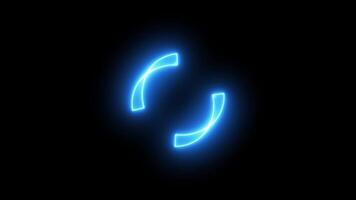 Fading blue circle loading icon loop out animation neons with black background video
