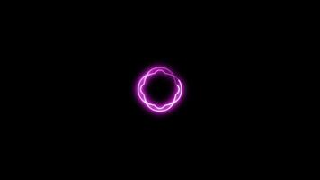 Neon light circle frame loading icon background animation in retro style 4k animation video