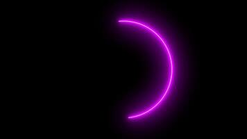 Neon light circle frame loading icon background animation in retro style 4k animation art video