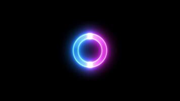 Circle Loading icon loop Loading Icon neon light with a 60fps black background video