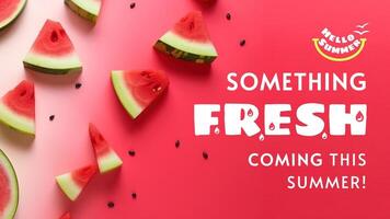 Pink Simple Hello Summer Twitter Post template