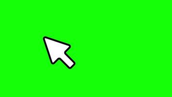 a green screen with a computer mouse pointing to the left video