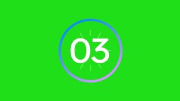 5 seconds timer animation with split elapsed circle effect in green screen background video
