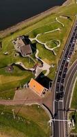 Aerial view of the dutch coast video