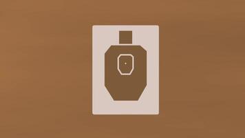 A single target is displayed in the center with no sight, emphasizing centered focus and marksmanship awareness during practice video